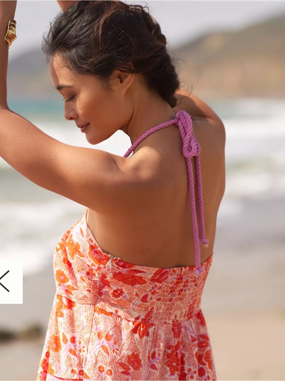 Ro's Garden Anthropologie Denise Halter Maxi Dress Pom Pom Pink Orange Floral M - Picture 5 of 15
